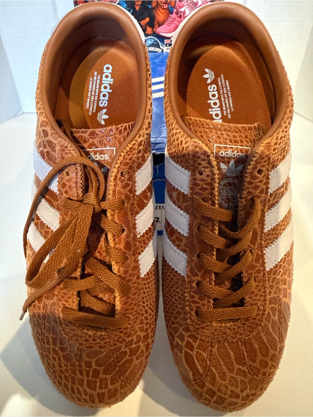 Adidas Gazelle Brown Crocodile Leather Sneakers - Picture 3 of 5